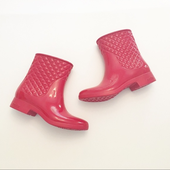 CCILU Shoes - CCILU Cherry Red Quilted Equestrian Short Welly